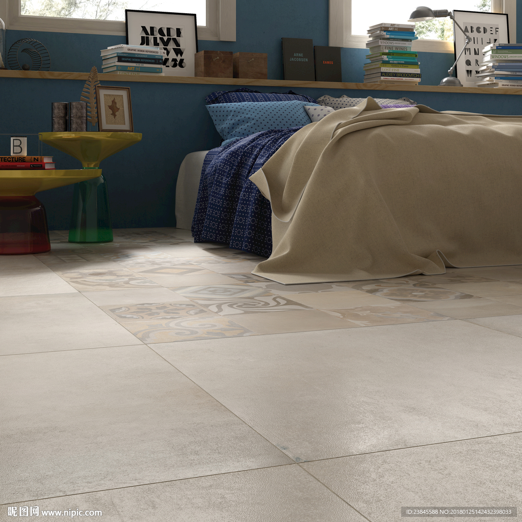 瓷砖效果图 仿古砖 北欧风格