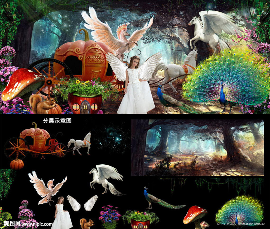 高档宽幅梦幻儿童写真模板