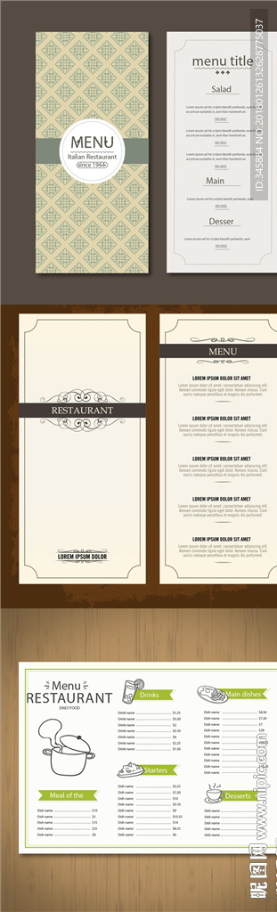 西餐厅菜单模板