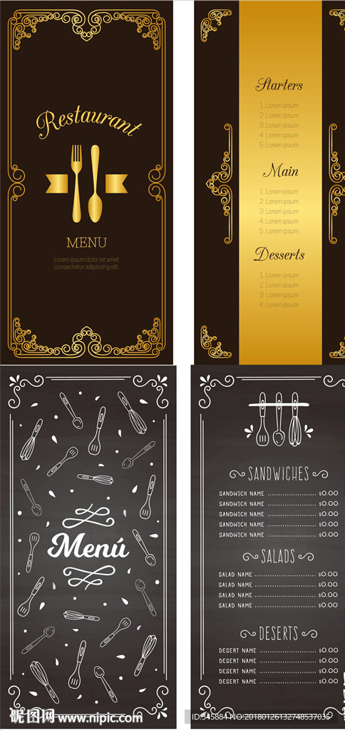 西餐厅菜单模板