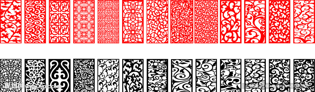 花格 雕刻 矢量