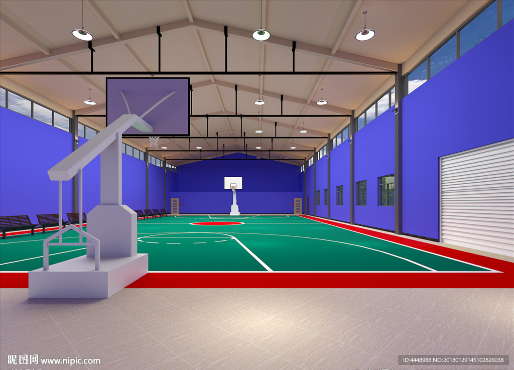 新钢室内篮球场效果图设计