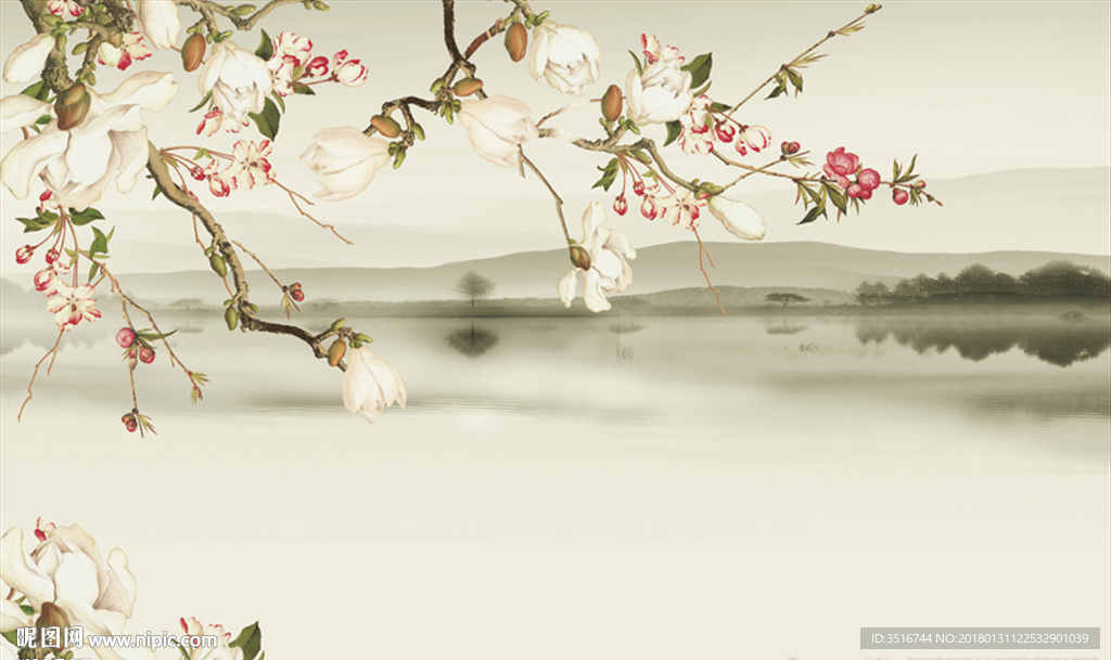 中式山水花鸟