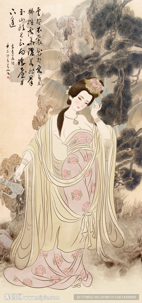 贵妃醉酒仕女图