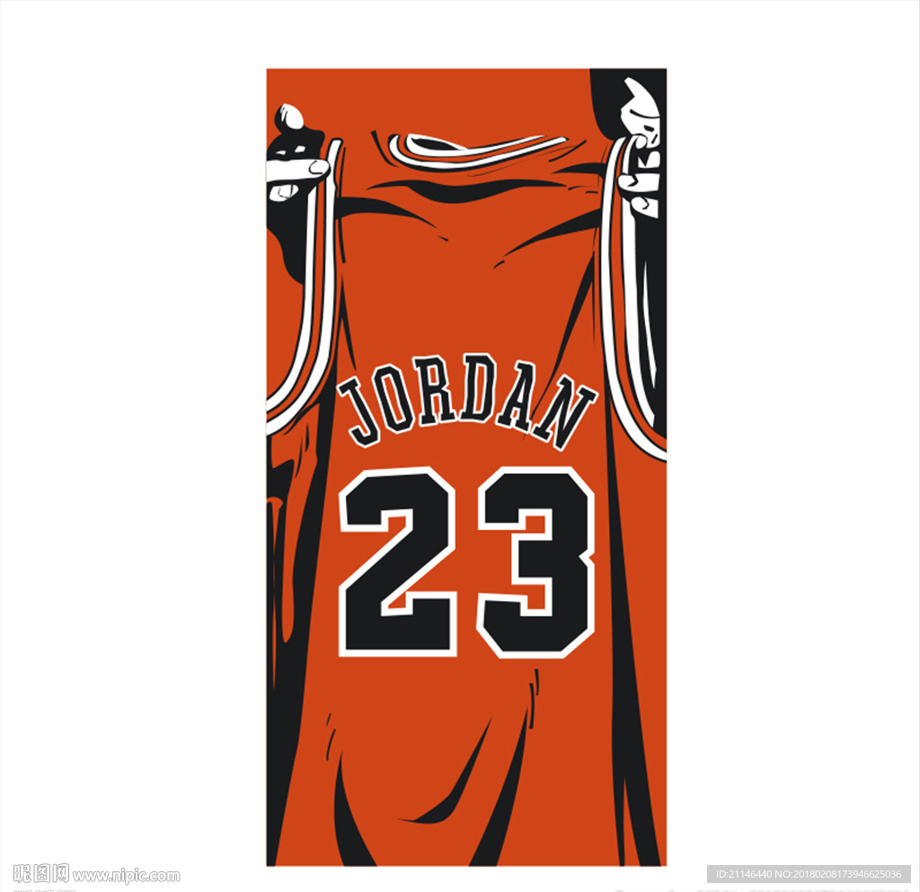 AI乔丹23号球衣手机壳矢量图