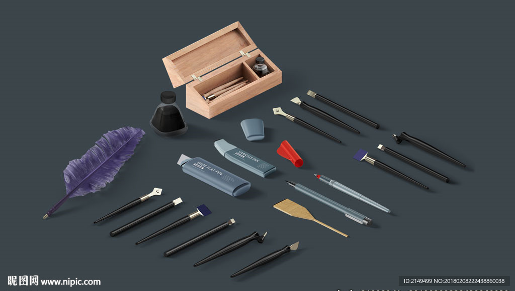 书写工具钢笔样机模板