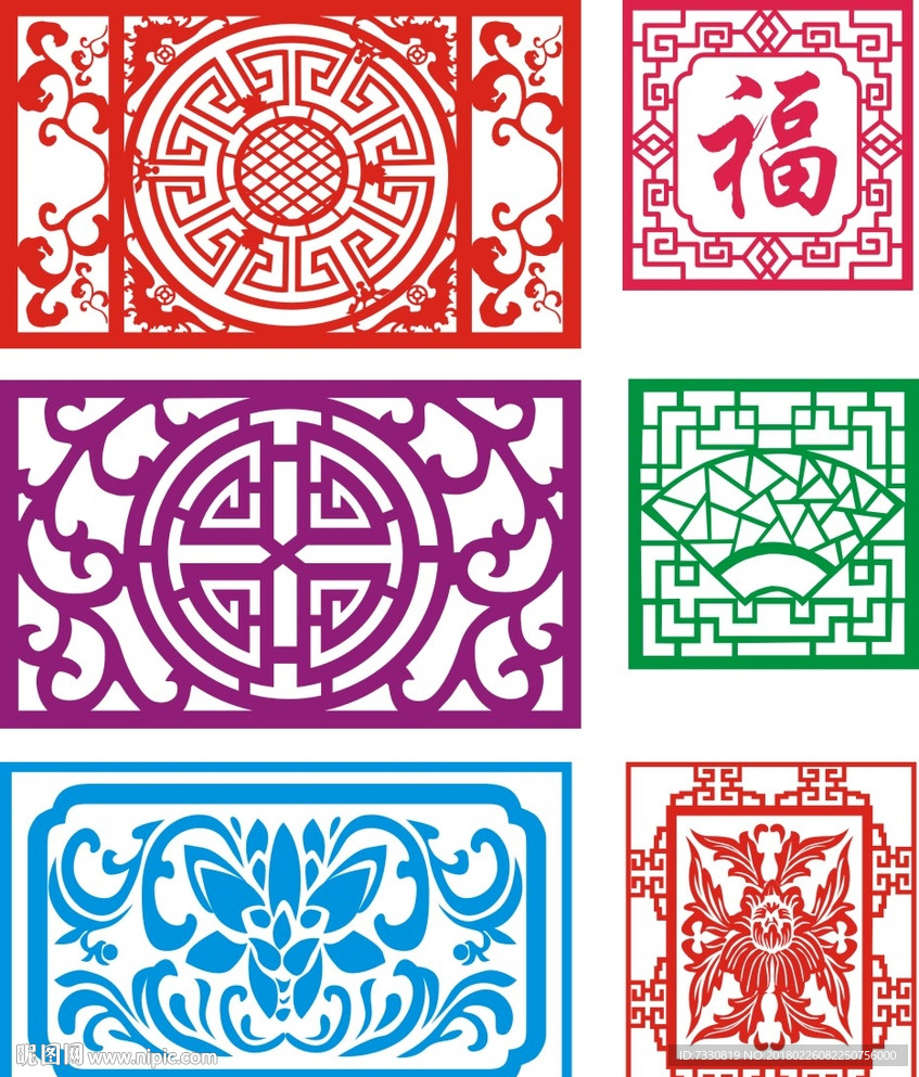 镂空窗格 窗花 雕花