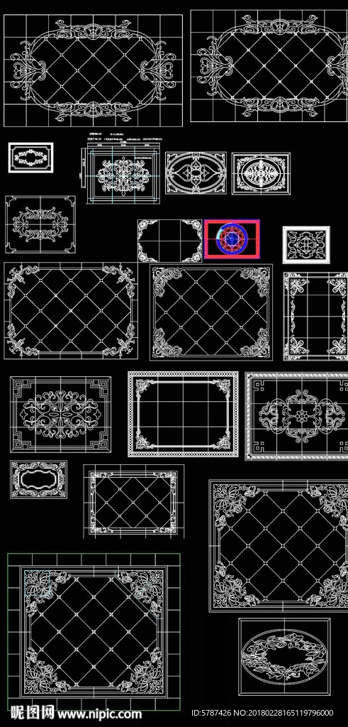 CAD欧式拼花图案