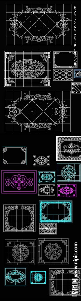 欧式边框CAD图案