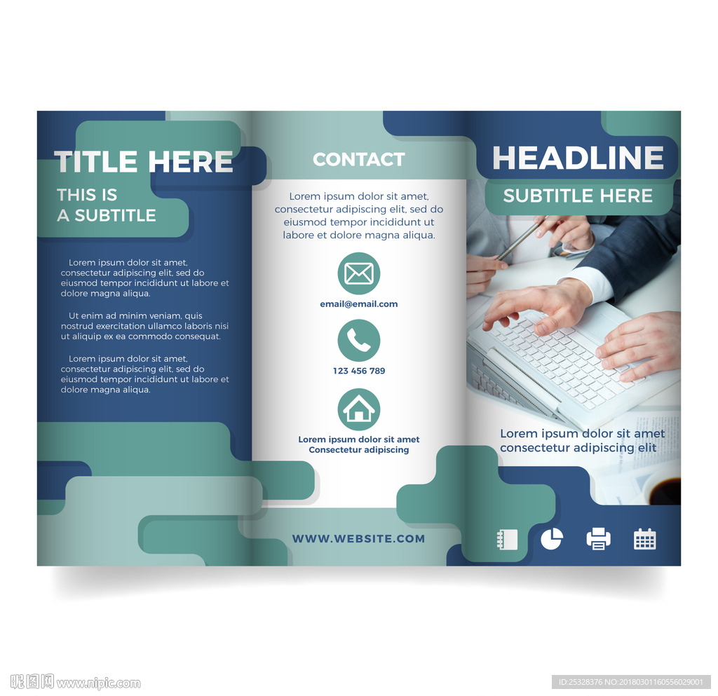 流行三折页模板