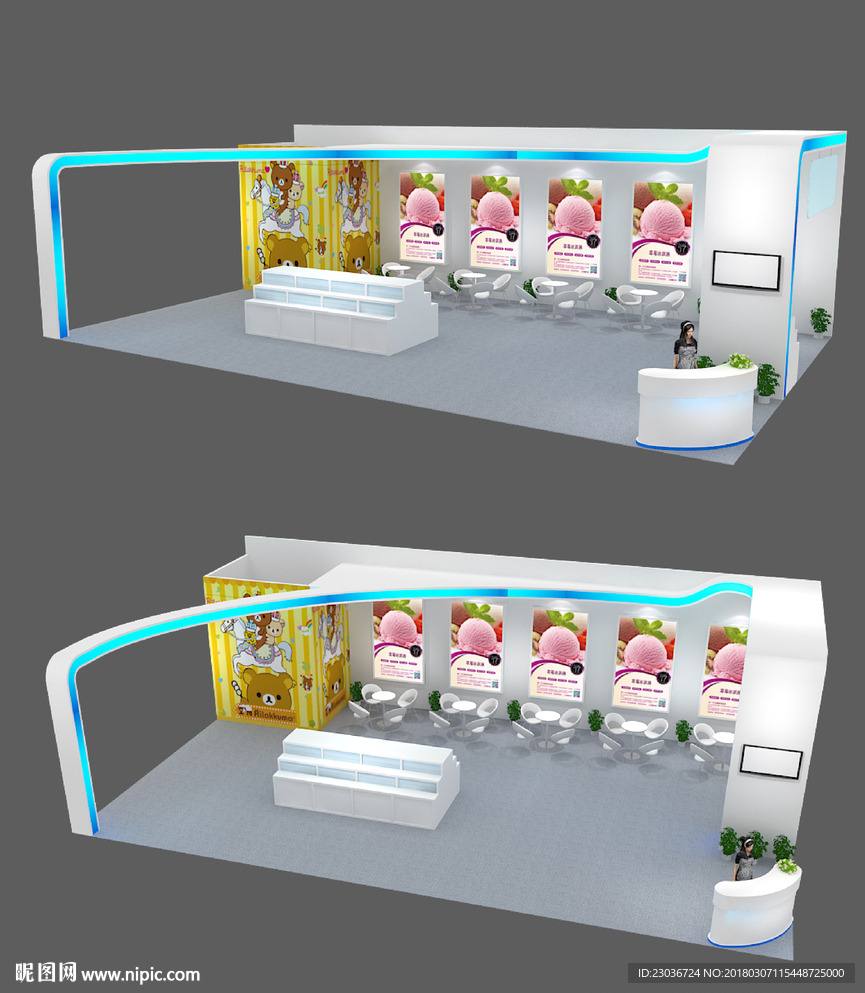 最新实用通用展览展台设计模型图