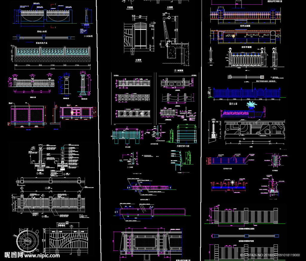 护栏建筑CAD图纸