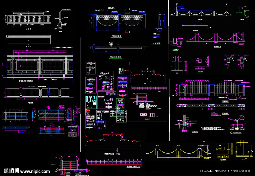 护栏建筑CAD图
