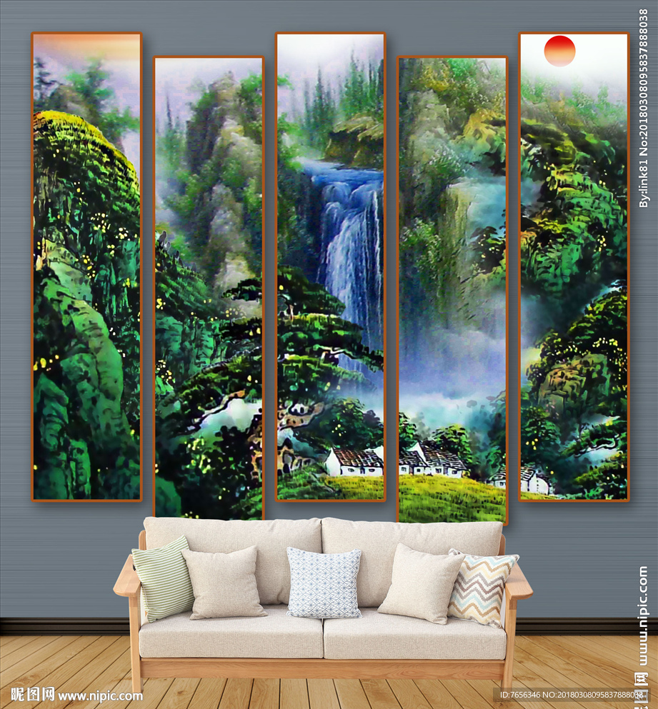 山水画 工装背景墙