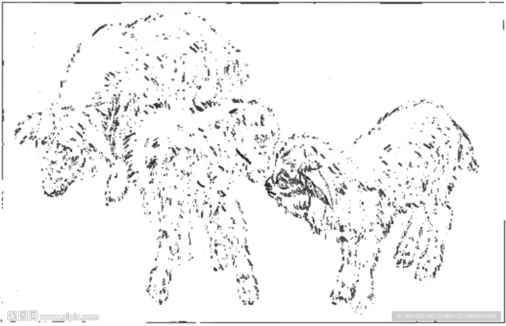 山羊 白描 素描 线描 国画