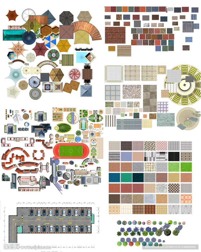 园林配景构件图