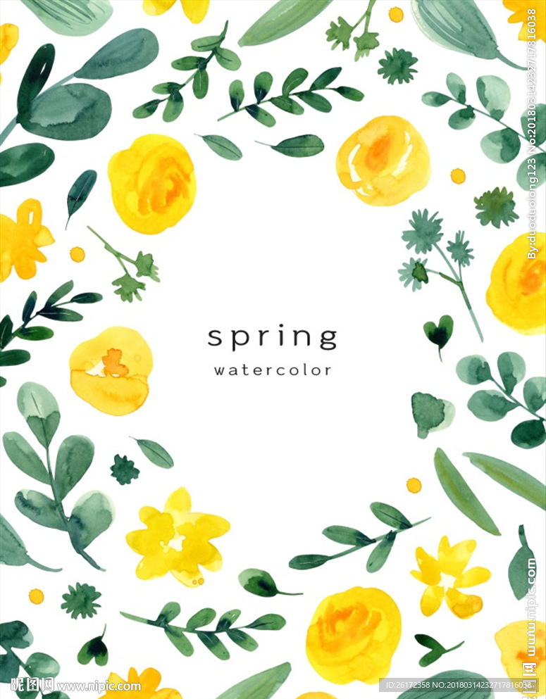 水彩婚礼迎宾牌邀请卡背景海报