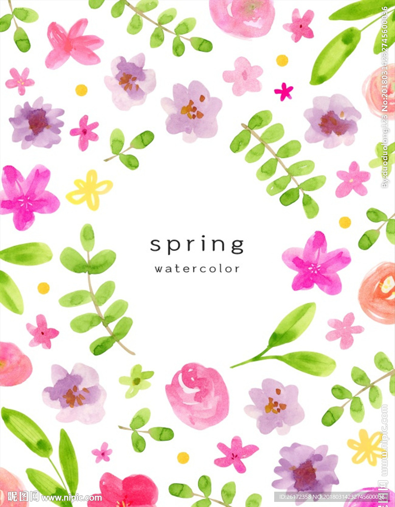 水彩婚礼迎宾牌邀请卡背景海报