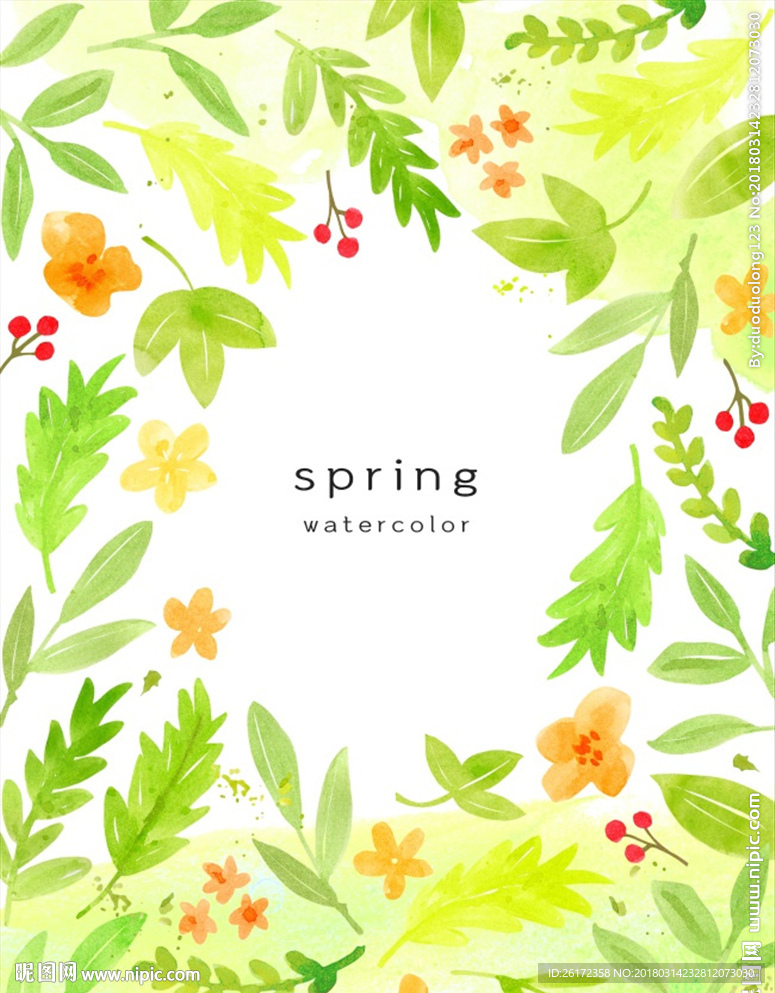 水彩婚礼迎宾牌邀请卡背景海报