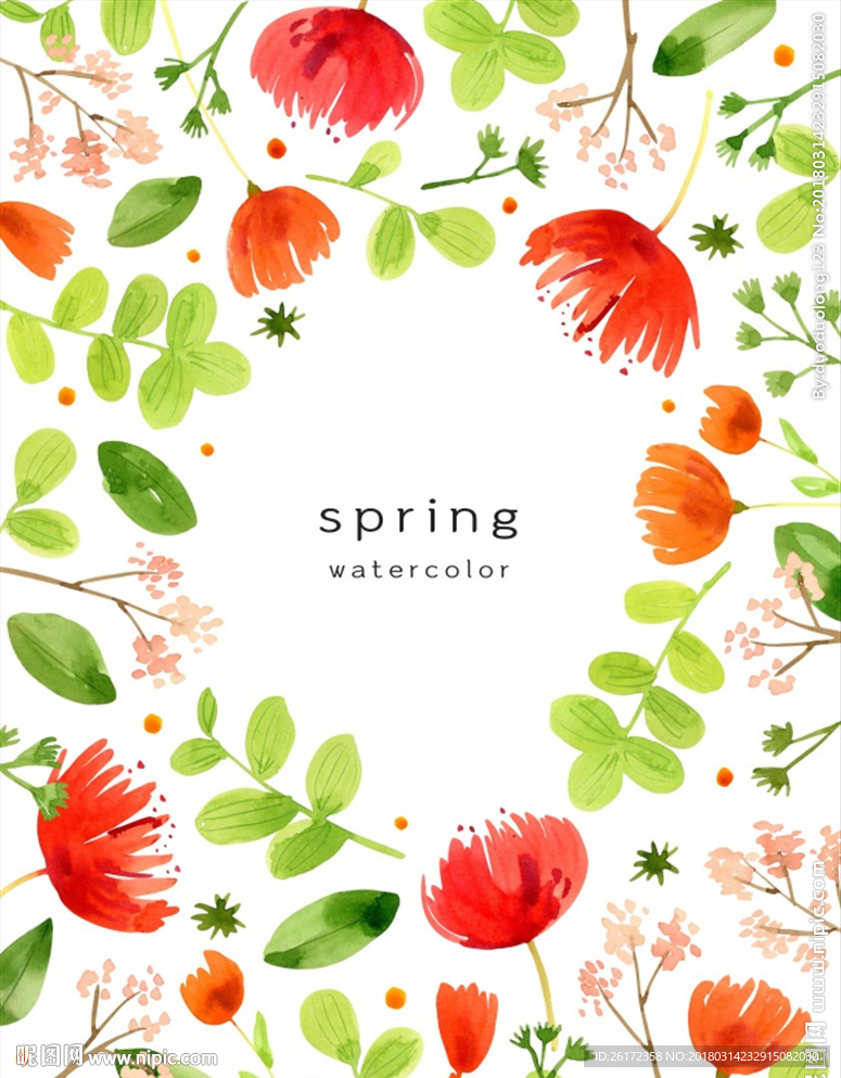 水彩婚礼迎宾牌邀请卡背景海报