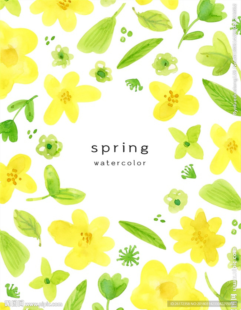 水彩婚礼迎宾牌邀请卡背景海报