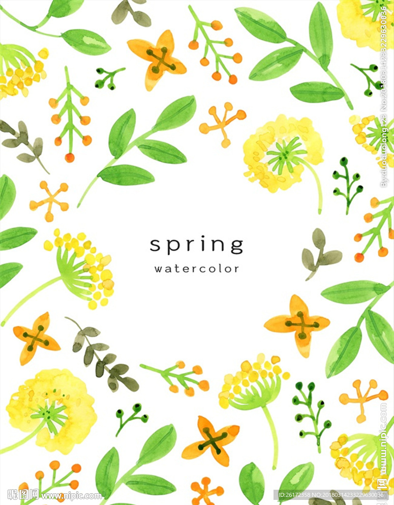 水彩婚礼迎宾牌邀请卡背景海报