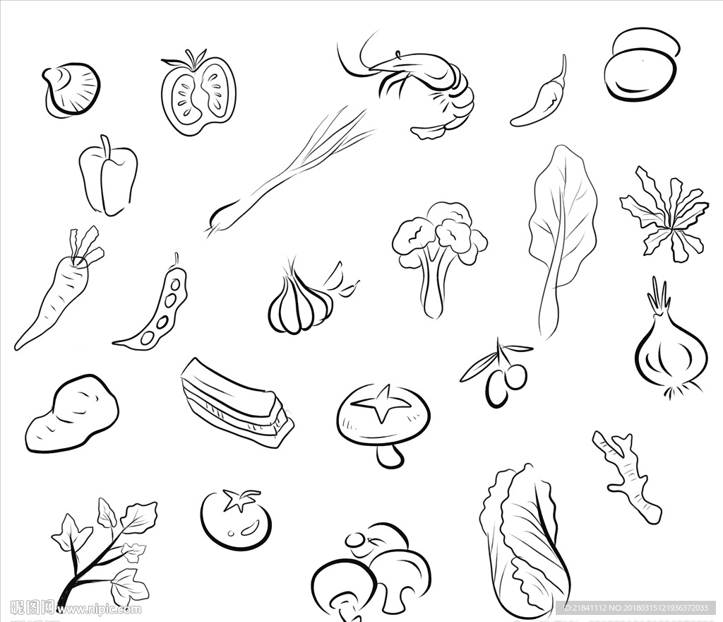 手绘蔬菜