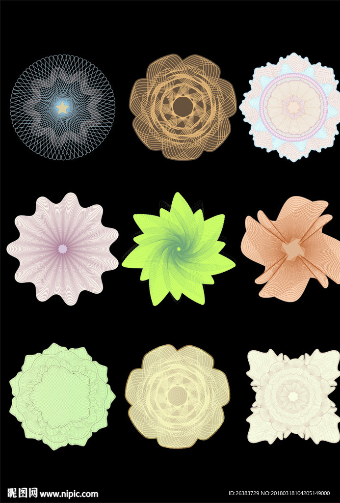 欧式 古典 花纹 防伪底纹