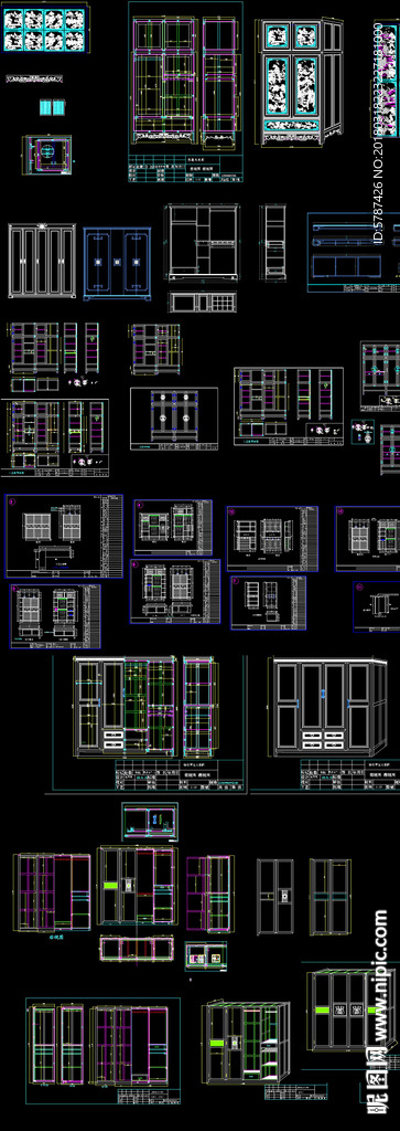 中式整木衣柜图纸