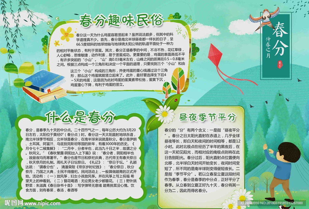 二十四节气春分小报春分手抄报