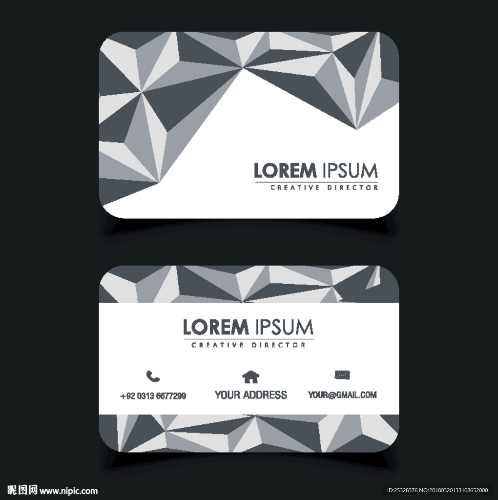 时尚银色质感名片模板