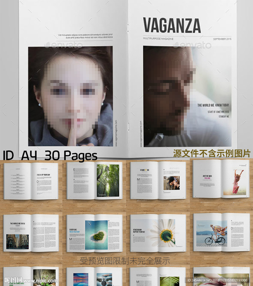 现代简约时尚杂志画册ID模板