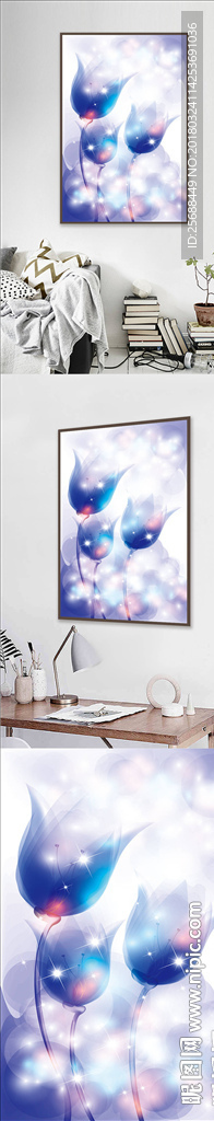 小清新风格花卉客厅书房装饰画