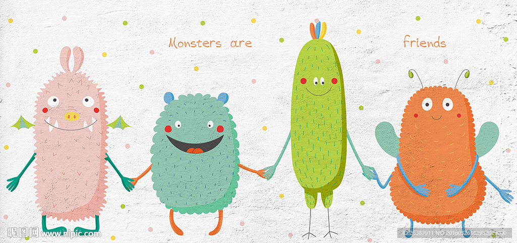 可爱小伙伴卡通背景墙