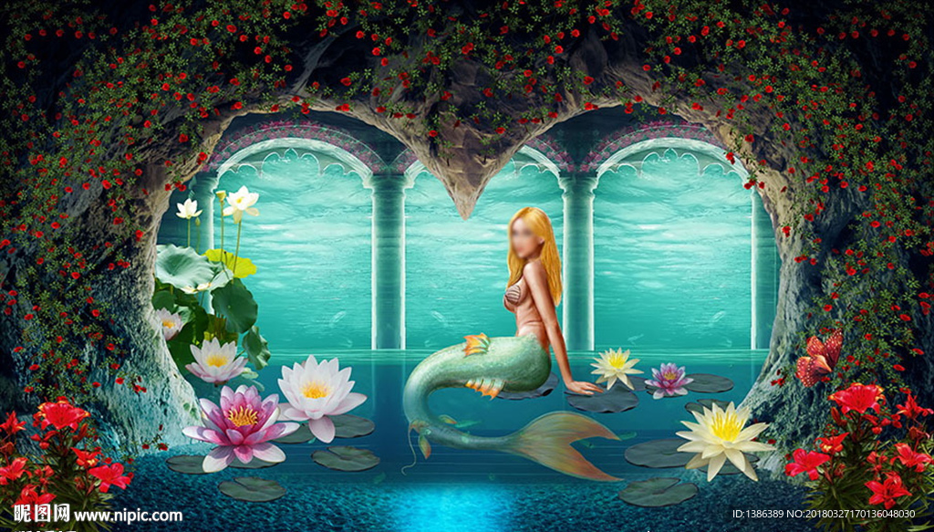 美人鱼高档背景