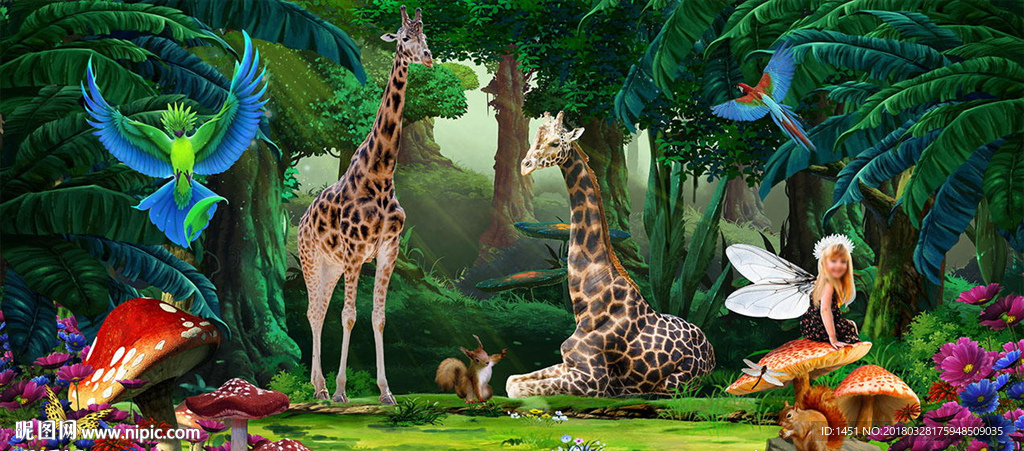 童话森林主题舞台背景