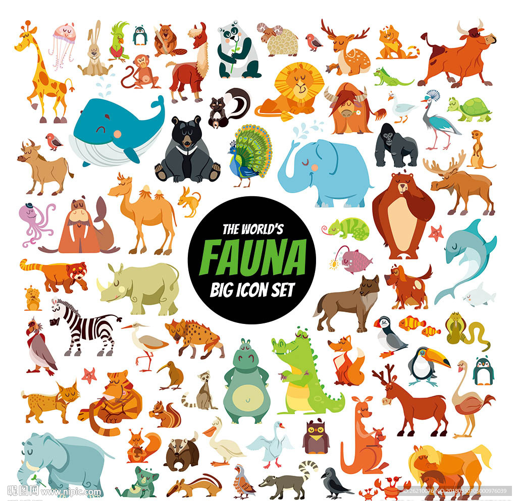 矢量卡通动物设计素材大全