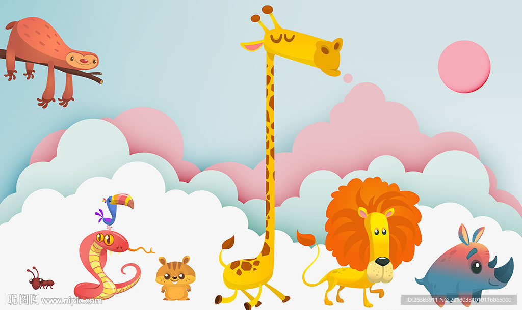 时尚卡通背景墙