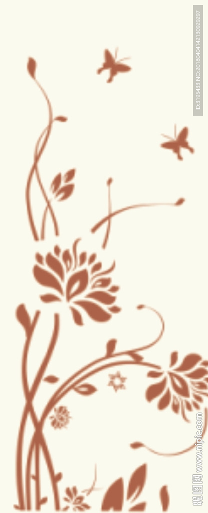 硅藻泥图案  蝴蝶  花 玄关