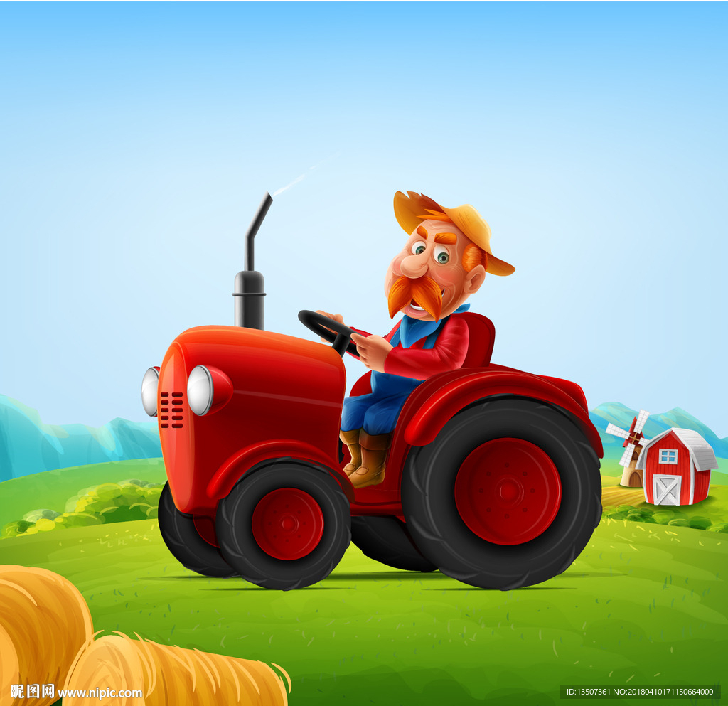 手绘卡通农夫