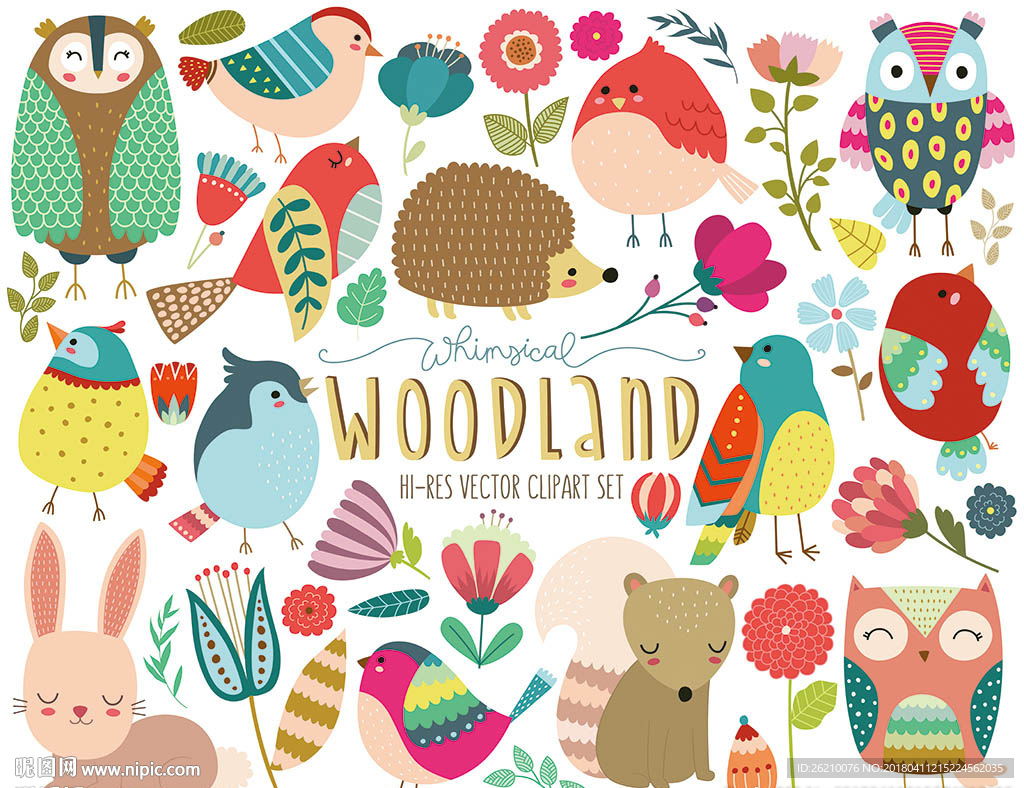 时尚卡通矢量墙贴设计素材