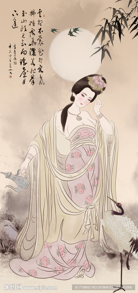 贵妃醉酒仕女图