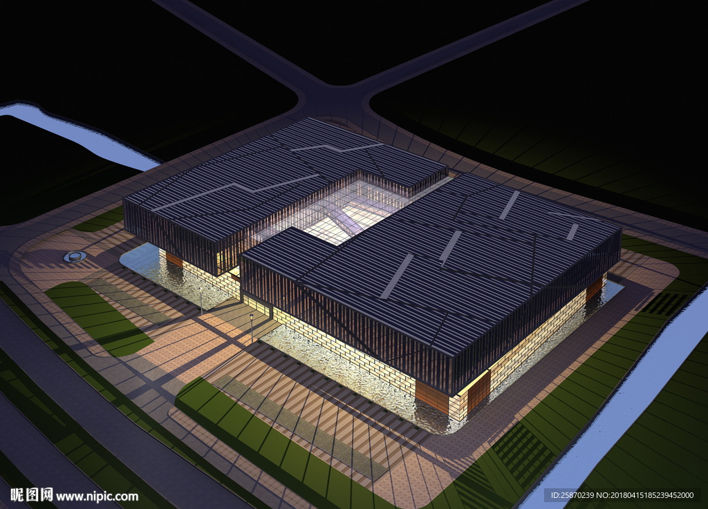 3D市场鸟瞰模型