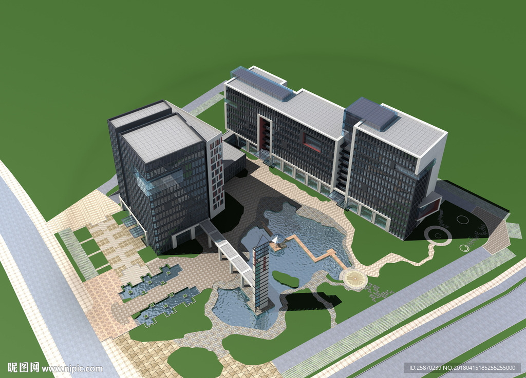 3D软件园鸟瞰模型