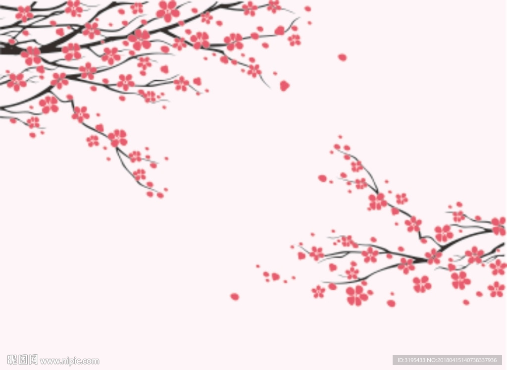 梅花  对角花 硅藻泥图案