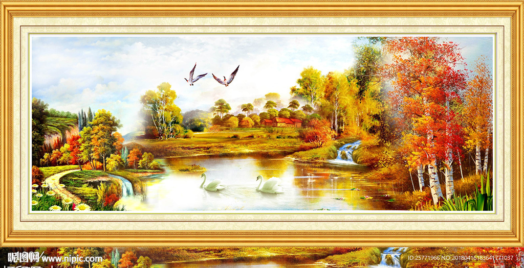 大型西方古典森林油画装饰画