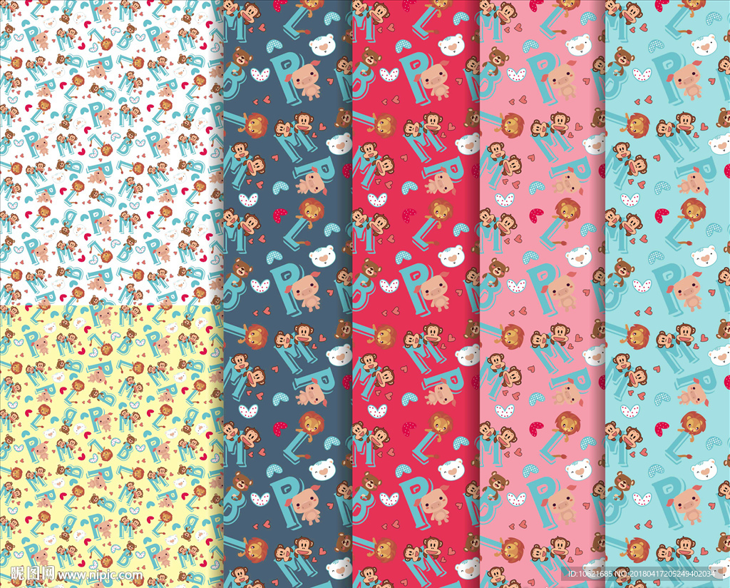 卡通 矢量 无缝印花