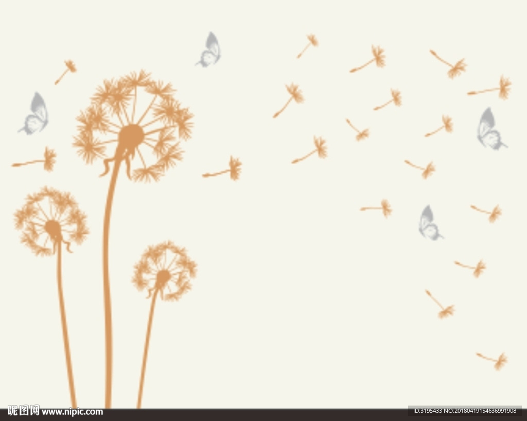 硅藻泥图案   薄公英矢量