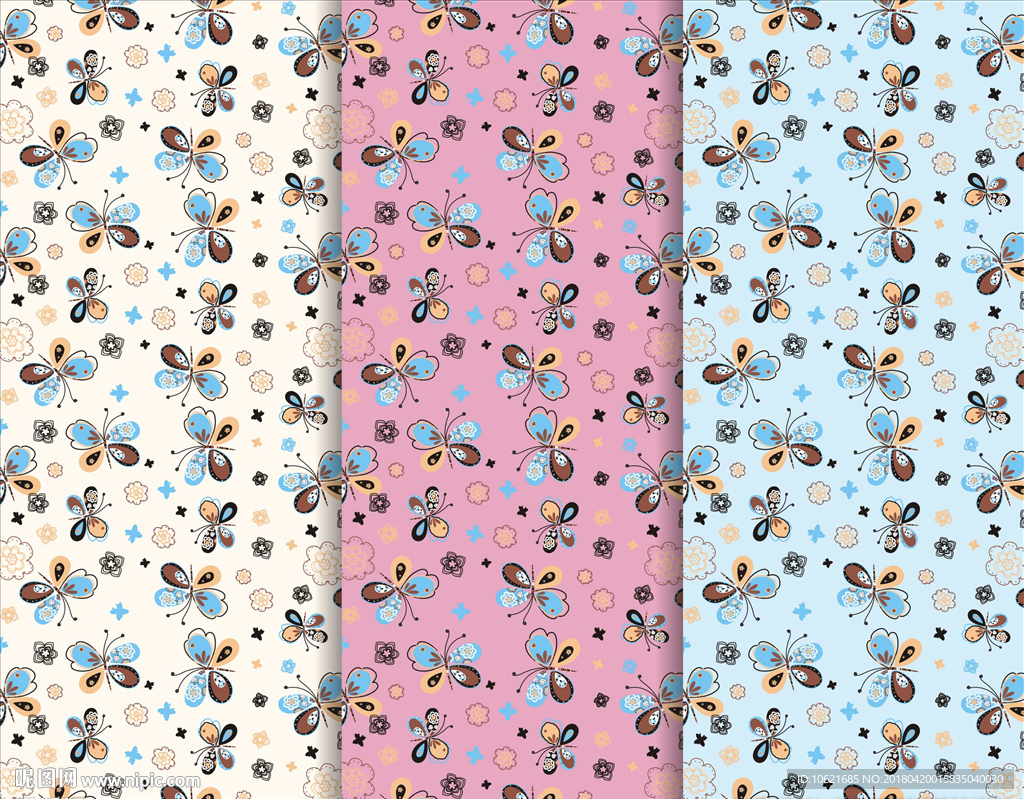 蝴蝶 矢量 无缝印花