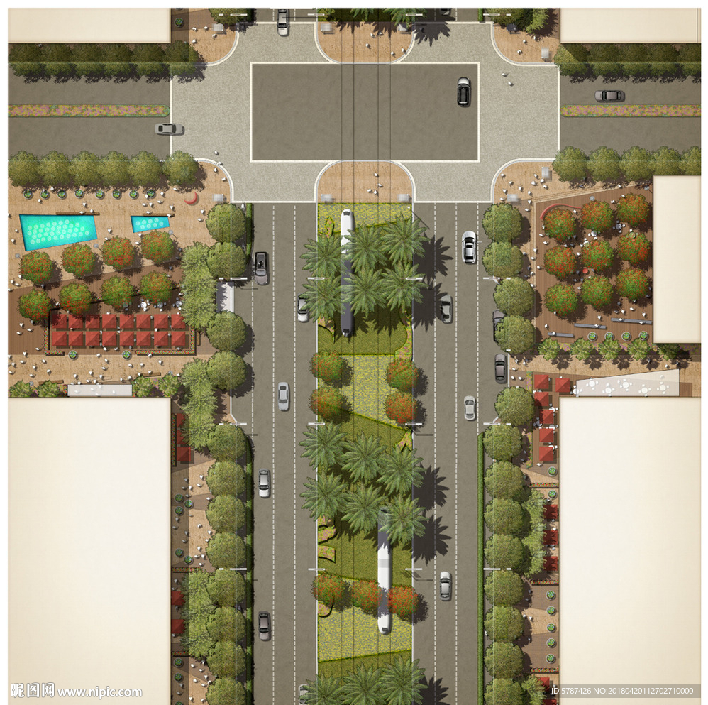 园林道路绿化设计